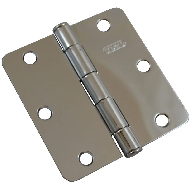 Full Mortise Butt Hinge - Size:3-1/2" - Finish:Chrome - Corner Type:1/4" Radius